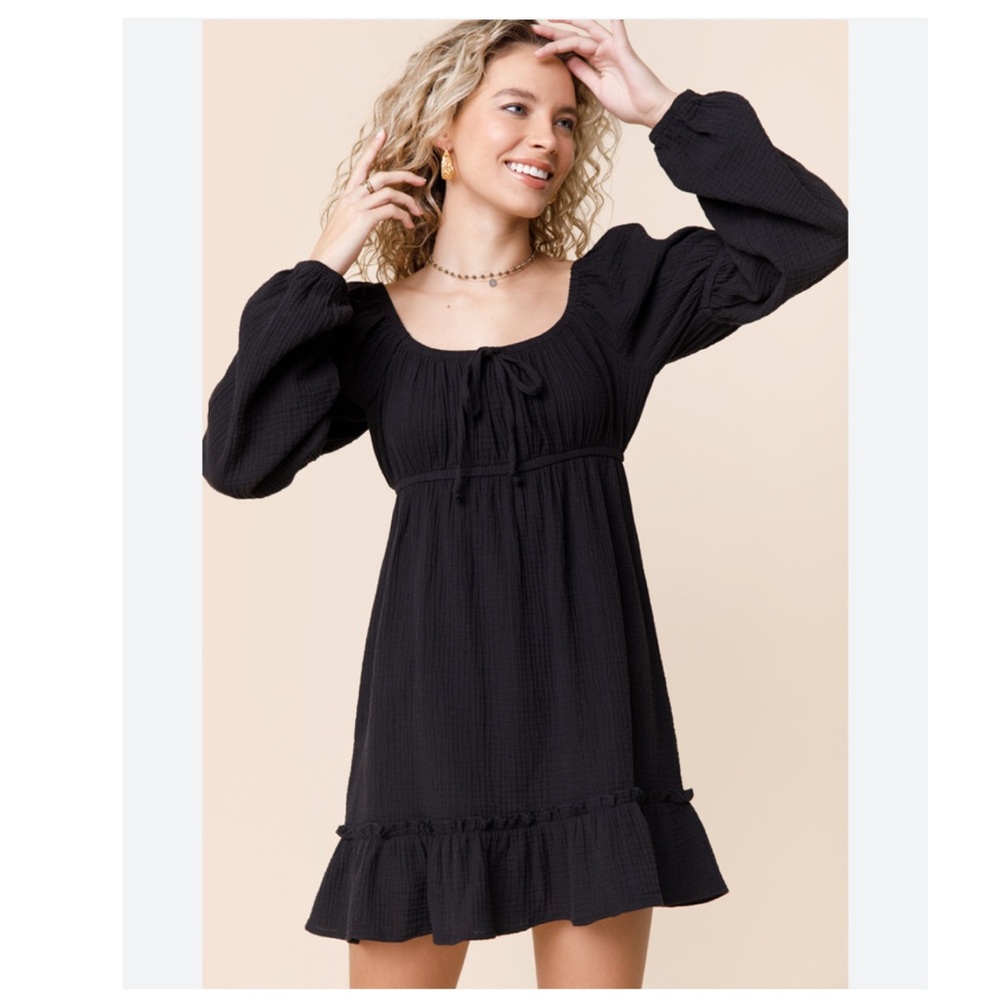 TRIXXI Beck Juliet-Sleeve Mini Dress